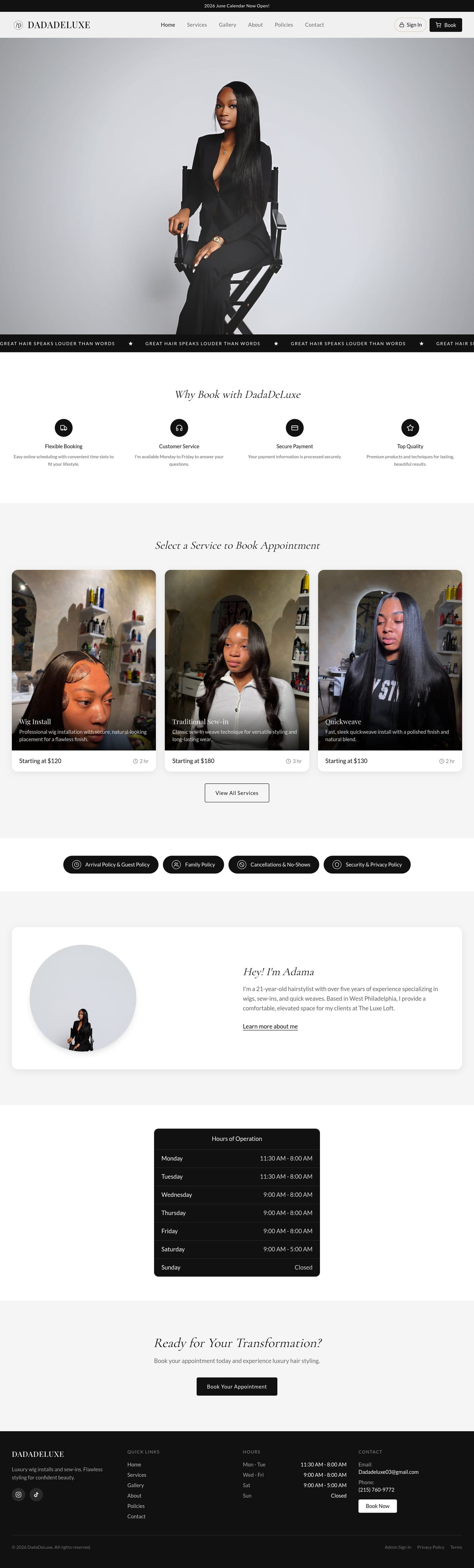 Dadadeluxe website built by DoDigitalTech